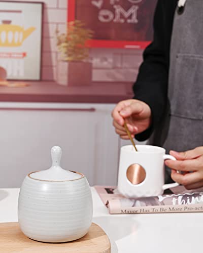 Kitchen Canisters Ceramic Storage Jar with Silicone Airtight Lid White