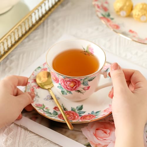 15 Piece British Bone China Tea Cup Sets (15 Count)