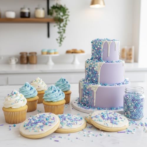 Sprinkles Edible Cake and Cupcake Sprinkles with Assorted Shapes and Sizes for Parties (4 Ounce)
