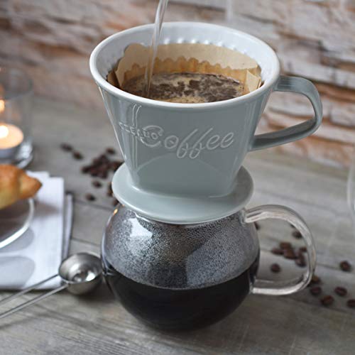 XXL Porcelain Coffee Dripper Stone Grey