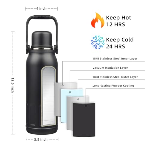 Stainless Steel Insulated Bottle with Handle & Strap