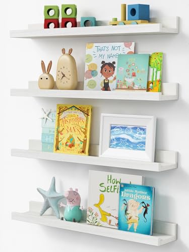 24 Inch Floating Nursery Book Shelves (4 Count)