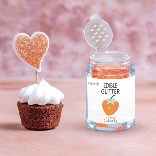 Orange Edible Glitter Glimmer Powder for Cakes Drinks