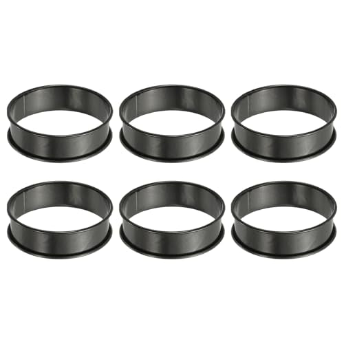 6pcs Crumpet Rings 3.15" Nonstick Round Cake Ring Stainless Steel Double Rolled English Pastry Rings for Kitchen Baking Crumpet Dessert (6 Count)