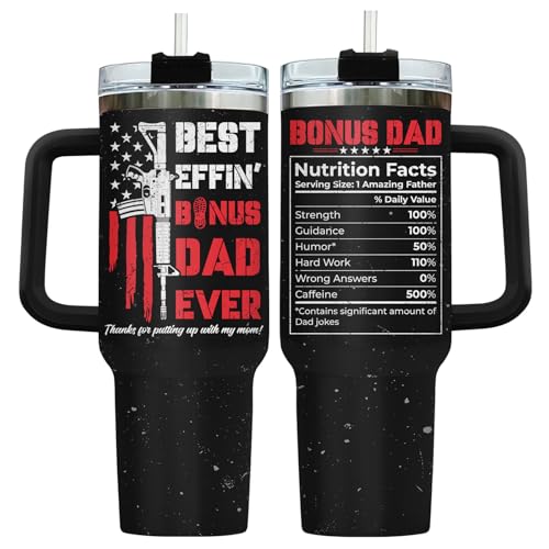 Bonus Dad Best Step Ever Nutrition 40 oz Tumbler with Handle