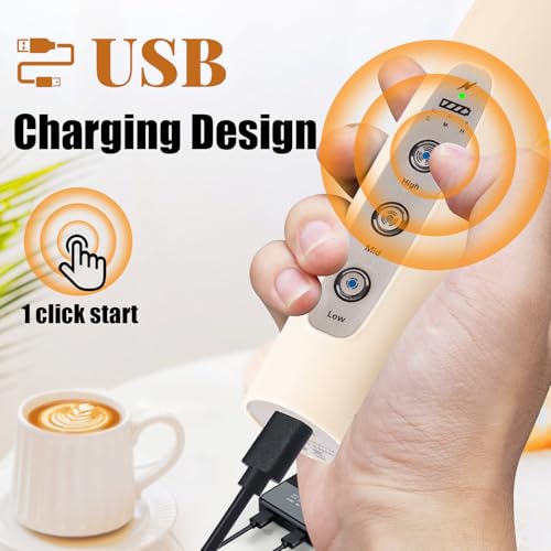 Beige Milk Frother Wand for Coffee