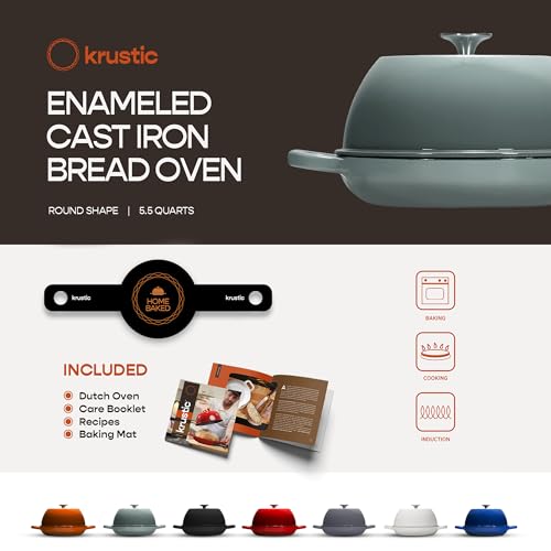 Enameled Cast Iron Dutch Oven for Sourdough Bread Baking