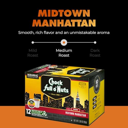 K-Cup Pods - Midtown Manhattan, 6 Packs of 12 K-Cup Pods (72 Count)