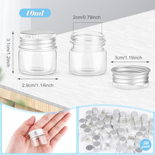 50 Pack 10ml Clear Glass Essential Oil Bottle (50 Count)