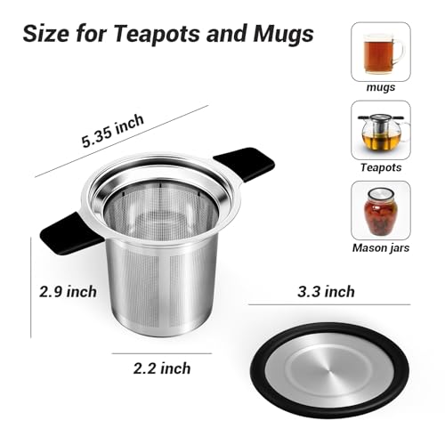 Fine Mesh Stainless Steel Reusable Tea Infuser with Double Handles