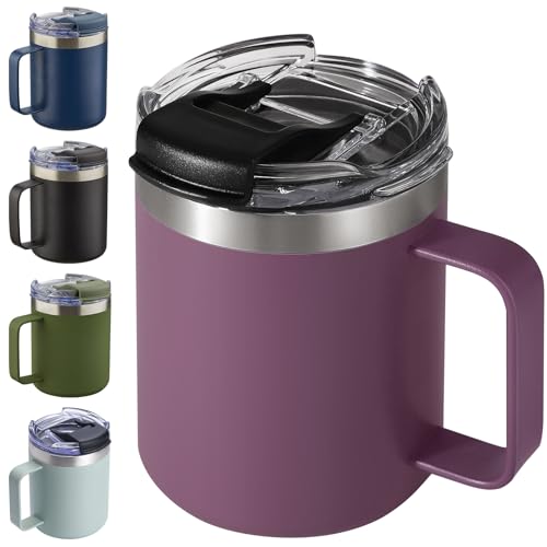 12oz Insulated Travel Coffee Mug with Handle