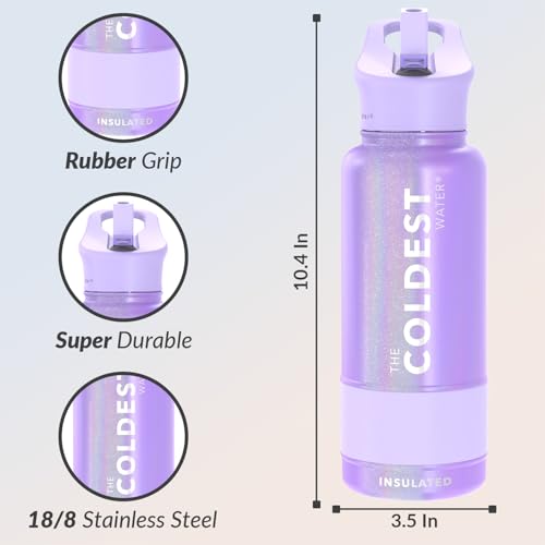 Coldest Insulated Water Bottle with Straw Lid