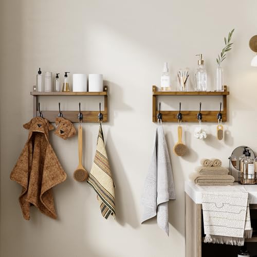 Coat Rack with Shelf Wall Mount (2 Count)