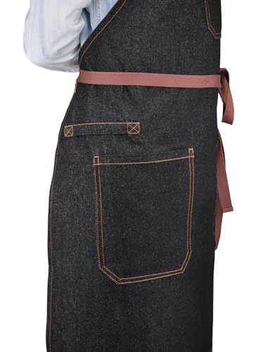 Mens Womens Cooking Apron with Cross Back Straps