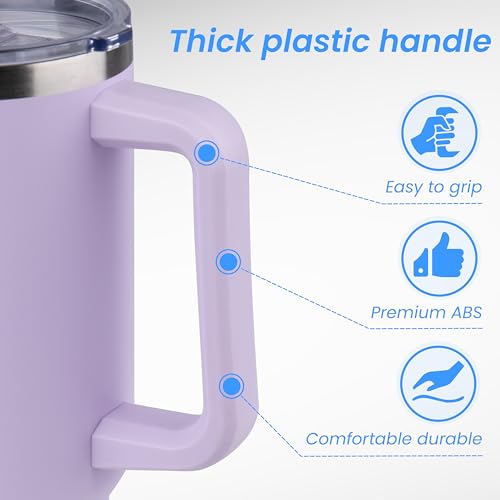 40 oz Tumbler with Handle and Straw (4 Count)