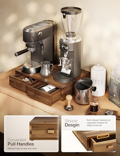 Acacia Wood Coffee Pod Storage Drawer for K