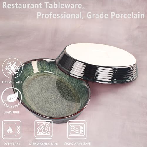 Oval 9.5 x 7 Inch Ceramic Pie Pan Quiche Baking Dish Set of 2 (2 Count)