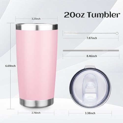 DIW 20oz Insulated Tumbler Bulk Travel Coffee Mug with Lid (4 Count)