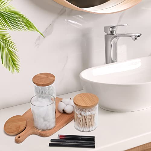 3 Pack Glass Qtip Holder Dispenser for Cotton Ball (6 Ounce)