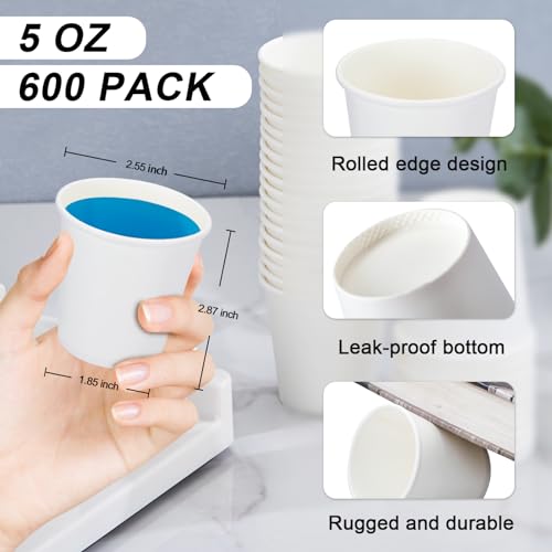 600 Pack 5 oz Paper Cups (600 Count)