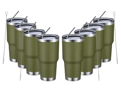 30oz Insulated Tumbler With Lids and Straws (8 Count)