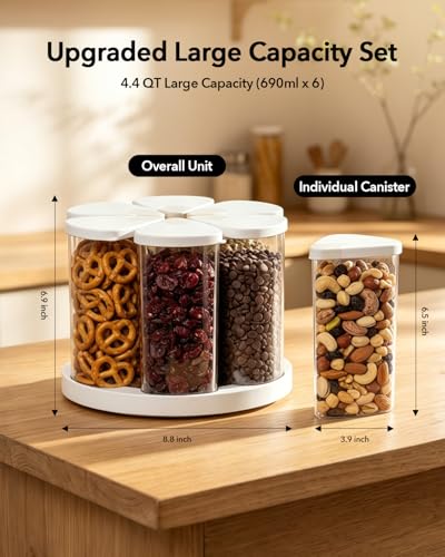 Rotating Food Storage Containers Set of 6 (6 Count)