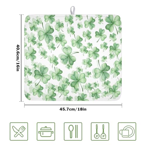 St Patrick's Day Dish Drying Mat for Kitchen Counter