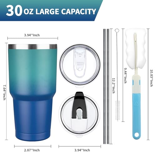 30 oz Tumbler with Lids and Straws