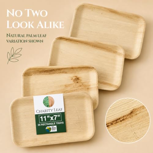 Eco Friendly Bamboo Trays (25 Count)