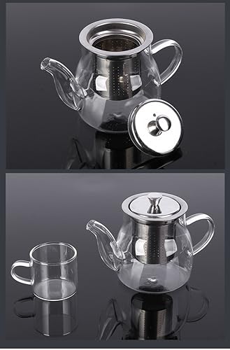 Tea Set Gift Set Kettle Home Office Thickened Vintage Teapot Set with 6 Glass Cup