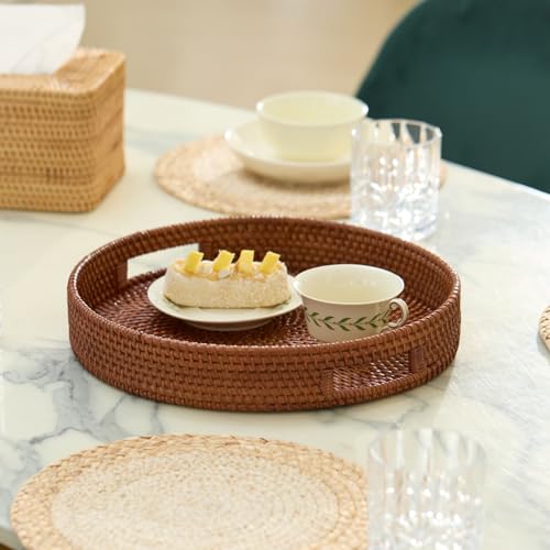 13.8 inch Round Rattan Tray