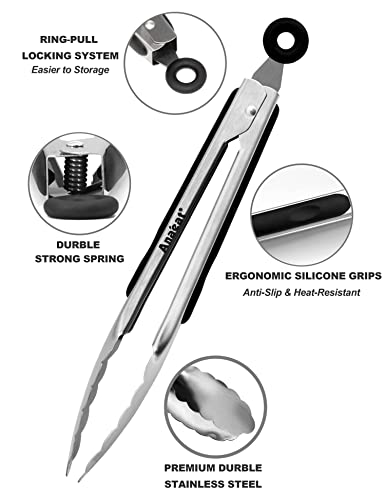 Premium Stainless Steel Kitchen Tong Set of 2 (2 Count)