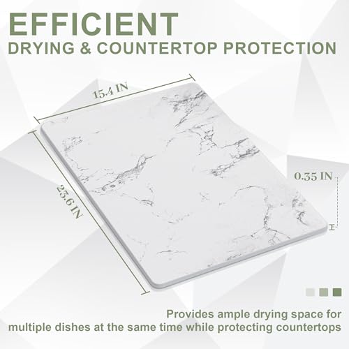 Large Stone Drying Mat for Kitchen Counter