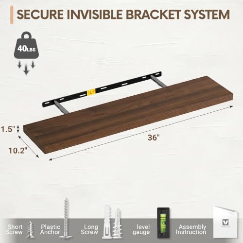 36" Floating Shelves 10 inch Deep (2 Count)