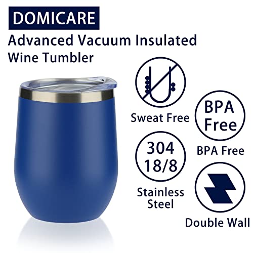 Stainless Steel Wine Tumbler Bulk with Lid (12 Count)