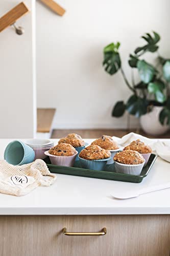 Reusable Silicone Baking Cups Silicone Muffin Liners for Cupcakes (12 Count)