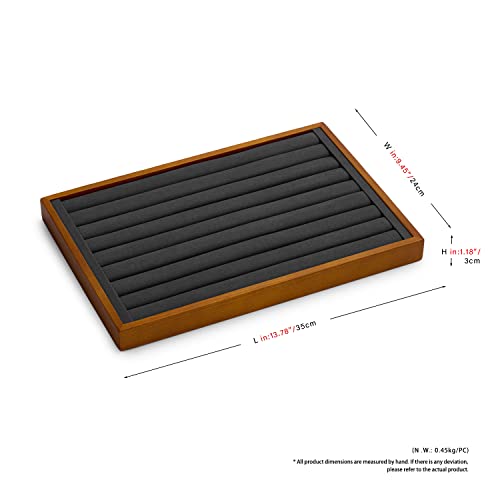 Solid Wood Jewelry Tray Ring Earring Display Showcase Jewelry Organizer