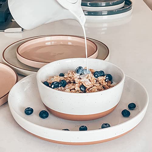 Mora Ceramic Flat Bowls Set of 4
