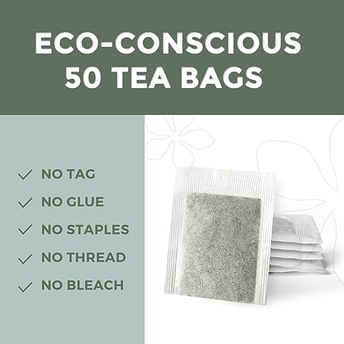 Organic Decaf Jasmine Green Tea Bags Flower (50 Count)