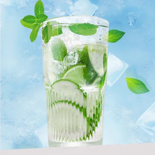 18.5oz Glass Cups with Lids and Straws (20 Count)