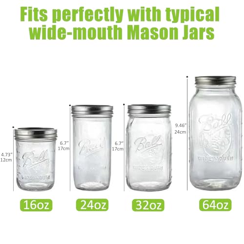 10 Pack Glass Fermentation Weights with Easy Grip Handle and Unique Texture Design for Large Wide Mouth Mason Jars (10 Count)