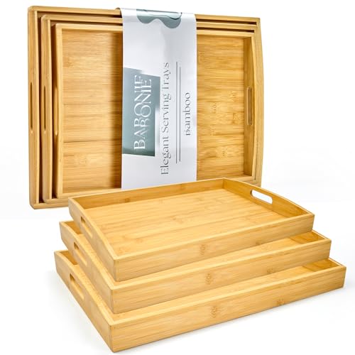 Bamboo Serving Tray Set of 3 (3 Count)