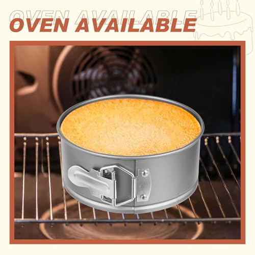 4 Pcs 4 Inch Non Stick Springform Pan with Removable Bottom Carbon Steel Round Springform Cheesecake Pan with Stainless Steel Spring Buckles for Baking Kitchens Restaurant (4 Count)