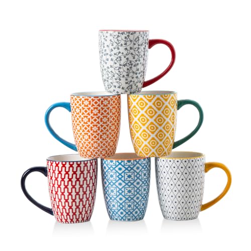 16 Oz Ceramic Coffee Mugs Set of 6 (6 Count)