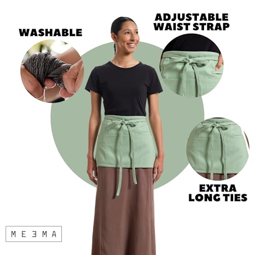 Chef Waist Aprons for Women with Pockets