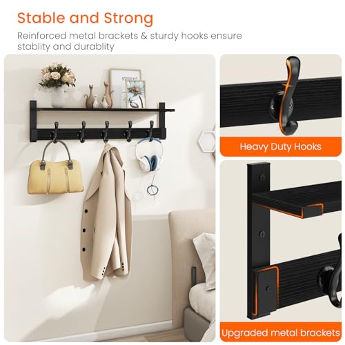 Coat Hanger Wall Mount with Shelf