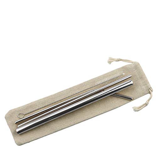 Metal Straws Stainless Steel Straws 8.5" Drinking Straws Reusable 3 Set