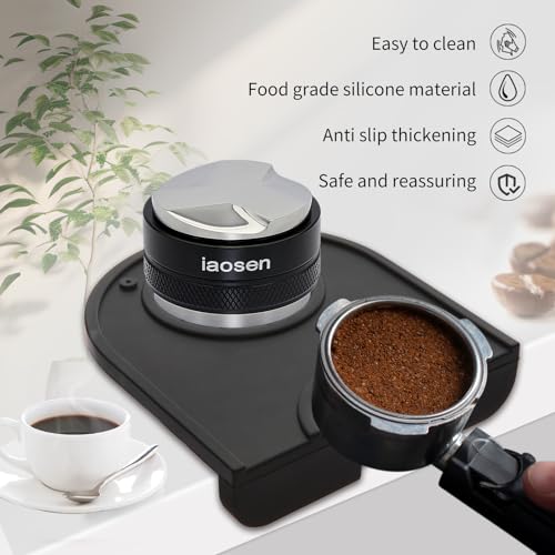 Knock Box Large Capacity Design Espresso Knock Box Tamping Mat Espresso Machine Accessories Set of 2 with Removable Knock Bar and Anti