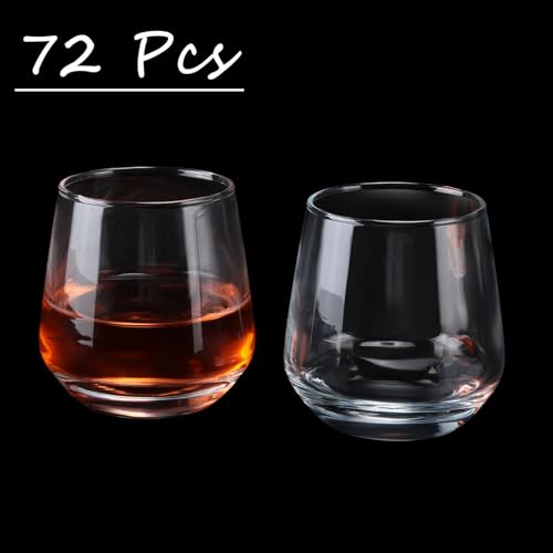 72 Pack Shot Glasses 3.25 oz Tequila Heavy Base Whiskey Tasting Glass Cups Small Liquor and Spirit Bar Shooter for Drinking Tasting Espresso Beer Juice (72 Count)