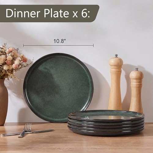 Ceramic 10.43 Inch Dinner Plates Set of 6